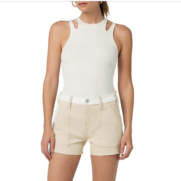 Hudson Jeans' Color Blocked Carpenter shorts w/raw hem - Picture 1 of 12